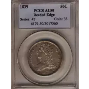 Half Dollars---Capped Bust, Reeded Edge 1836-1839 -Silver- 0.5 Dollar (3)