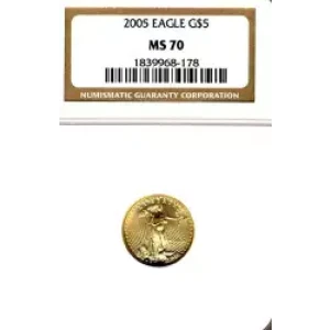 Gold Bullion-Gold Eagles--$5 Gold Eagle 1/10 oz -Gold- 5 Dollar (3)