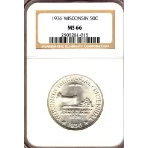 Classic Commemorative Silver--- Wisconsin Territorial Centennial 1936 -Silver- 0.5 Dollar (3)