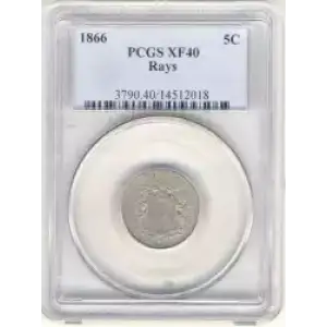 Nickel Five Cent Pieces-Shield 1866-1883 (3)