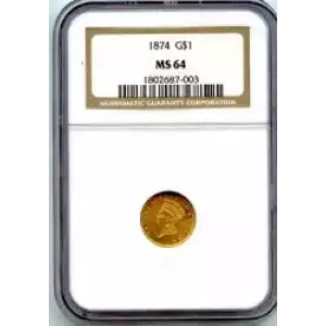 Gold Dollars---Indian Princess Head, Large Head 1856-1889 -Gold- 1 Dollar (3)