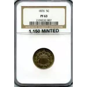 Nickel Five Cent Pieces-Shield 1866-1883 (3)