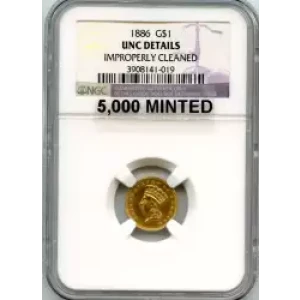 Gold Dollars---Indian Princess Head, Large Head 1856-1889 -Gold- 1 Dollar (3)