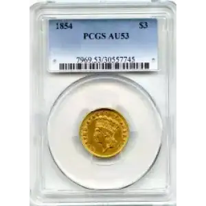 Three Dollar Gold Pieces---Indian Princess Head 1854-1889 -Gold- 3 Dollar (3)