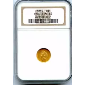 Gold Dollars---Indian Princess Head, Small Head 1854-1856 -Gold- 1 Dollar (3)