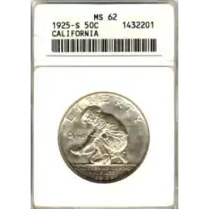 Classic Commemorative Silver--- California Diamond Jubilee 1925 -Silver- 0.5 Dollar (3)
