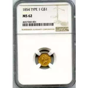 Gold Dollars---Indian Princess Head, Small Head 1854-1856 -Gold- 1 Dollar (3)