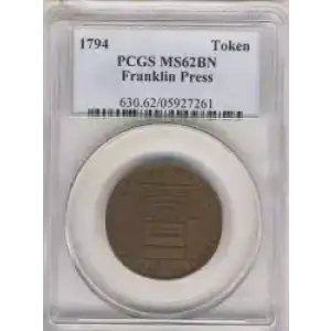 Post Colonial Issues -Private Tokens after Confederation--Franklin Press Tokens -copper- 1 Token (3)