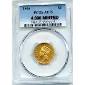 Three Dollar Gold Pieces---Indian Princess Head 1854-1889 -Gold- 3 Dollar (3)