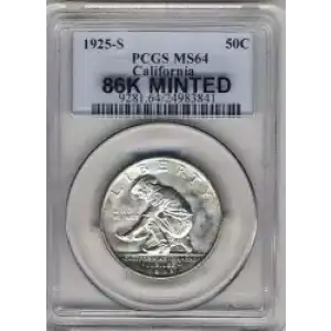 Classic Commemorative Silver--- California Diamond Jubilee 1925 -Silver- 0.5 Dollar (3)