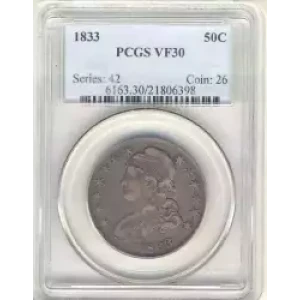 Half Dollars---Capped Bust, Reeded Edge 1836-1839 -Silver- 0.5 Dollar (3)