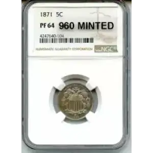 Nickel Five Cent Pieces-Shield 1866-1883 (3)