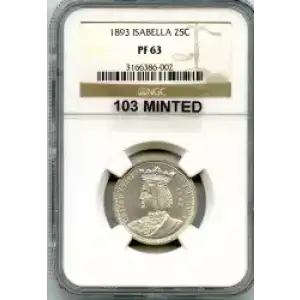 Classic Commemorative Silver--- World's Columbian Exposition, Isabella Quarter 1893-Silver- 0.25 Dollar (3)