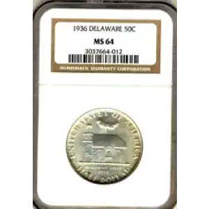 Classic Commemorative Silver--- Delaware Tercentenary 1936 -Silver- 0.5 Dollar (3)