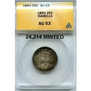 Classic Commemorative Silver--- World's Columbian Exposition, Isabella Quarter 1893-Silver- 0.25 Dollar (3)