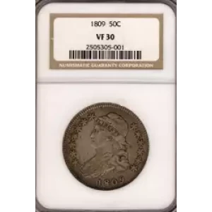 Half Dollars---Capped Bust, Reeded Edge 1836-1839 -Silver- 0.5 Dollar (3)