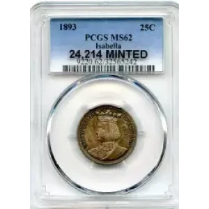 Classic Commemorative Silver--- World's Columbian Exposition, Isabella Quarter 1893-Silver- 0.25 Dollar (3)