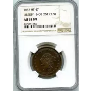 Private Tokens -Hard Times Tokens (1832-1844)-Not One Cent Copper (3)