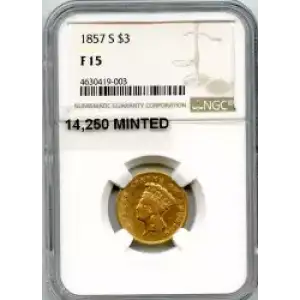 Three Dollar Gold Pieces---Indian Princess Head 1854-1889 -Gold- 3 Dollar (3)