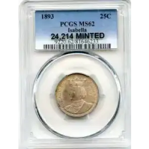 Classic Commemorative Silver--- World's Columbian Exposition, Isabella Quarter 1893-Silver- 0.25 Dollar (3)