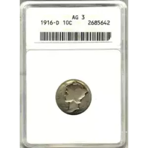 Dimes---Winged Liberty Head or Mercury 1916-1945 -Silver- 1 Dime (3)