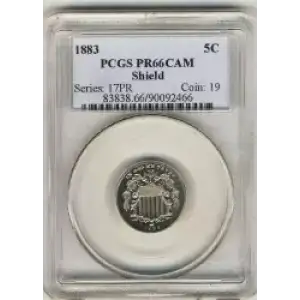 Nickel Five Cent Pieces-Shield 1866-1883 (3)