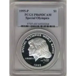 Modern Commemoratives --- Special Olympics World Games 1995 -Silver- 1 Dollar (3)