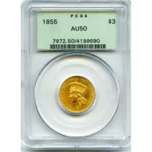 Three Dollar Gold Pieces---Indian Princess Head 1854-1889 -Gold- 3 Dollar (3)