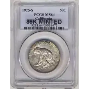 Classic Commemorative Silver--- California Diamond Jubilee 1925 -Silver- 0.5 Dollar (3)