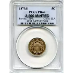 Nickel Five Cent Pieces-Shield 1866-1883 (3)