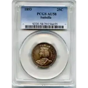 Classic Commemorative Silver--- World's Columbian Exposition, Isabella Quarter 1893-Silver- 0.25 Dollar (3)