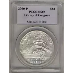 Modern Commemoratives --- Library of Congress Bicentennial 2000 -Silver- 1 Dollar (3)