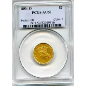 Three Dollar Gold Pieces---Indian Princess Head 1854-1889 -Gold- 3 Dollar (3)