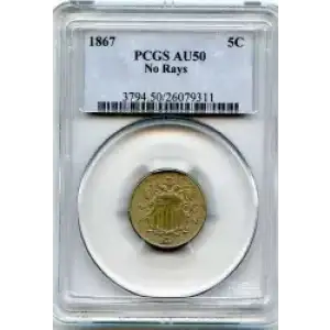 Nickel Five Cent Pieces-Shield 1866-1883 (3)