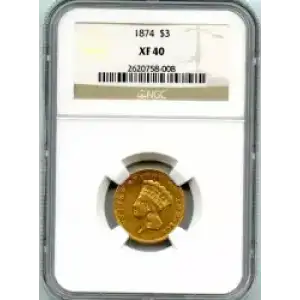 Three Dollar Gold Pieces---Indian Princess Head 1854-1889 -Gold- 3 Dollar (3)