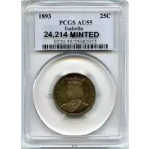 Classic Commemorative Silver--- World's Columbian Exposition, Isabella Quarter 1893-Silver- 0.25 Dollar (3)