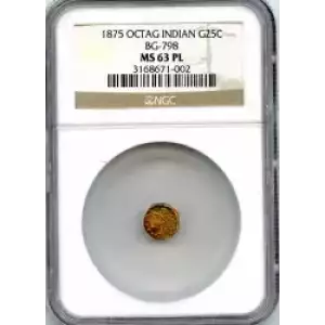 Territorial Gold -California Small Denomination Gold-Quarter Dollar Octagonal-Indian Head -Gold- 0.25 Dollar (3)