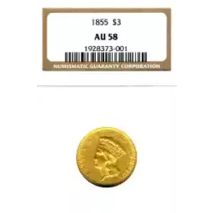 Three Dollar Gold Pieces---Indian Princess Head 1854-1889 -Gold- 3 Dollar (3)